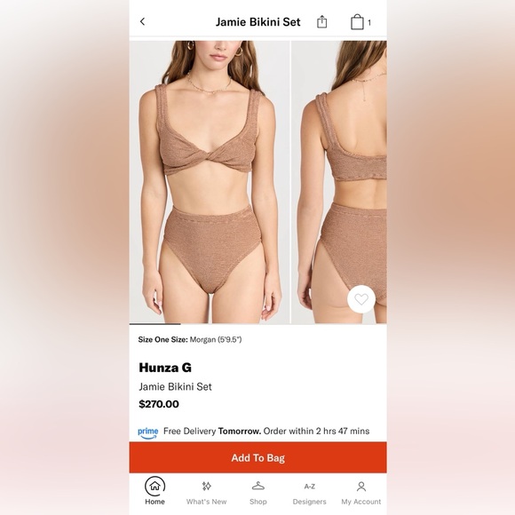 Hunza G Jaime Bikini Set - One Size - Picture 5 of 5